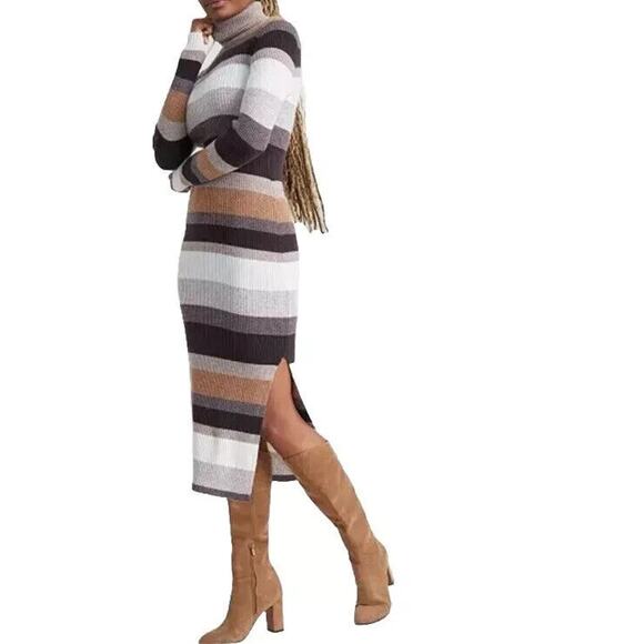 Stunning Charter Club Women XS 100% Cashmere Turtleneck Sweater Dress, Browns - Picture 1 of 7